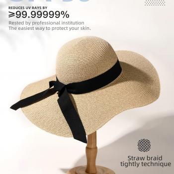 FURTALK Womens Sun Straw Hat Wide Brim UPF 50 Summer Hat Foldable Roll up Floppy Beach Hats for Women