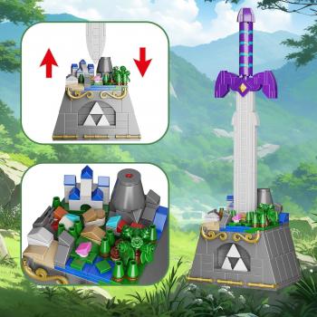 The Master Sword Building Kit with Link Action Figures Building Set, Micro Hyrule Building Blocks Set, Birthday Party Decorations Supplies, Compatible with Lego, Gifts for Fans Kids Adults (562 PCS)