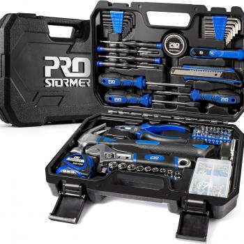 Prostormer 160-Piece Home Repair Tool Set, General Household Hand Tool Kit with Toolbox Storage Case for House, Garage, College Dorm and Office