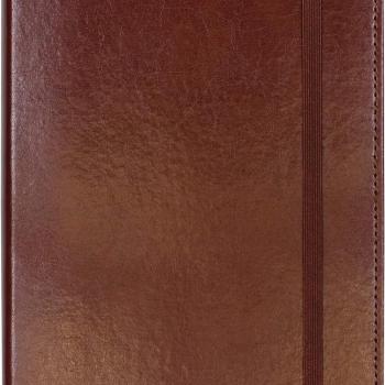 C.R. Gibson MJ5-4792 Brown Bonded Leather Notebook with 240 Ruled Pages, 5" W x 8.25" H