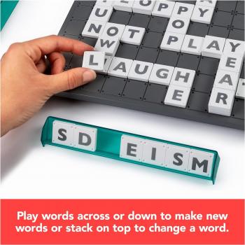 Upwords, Word Game with Stackable Letter Tiles & Rotating Game Board, New 2023 Version | Games for Family Game Night | Family Games, for Adults and Kids Ages 8 and up