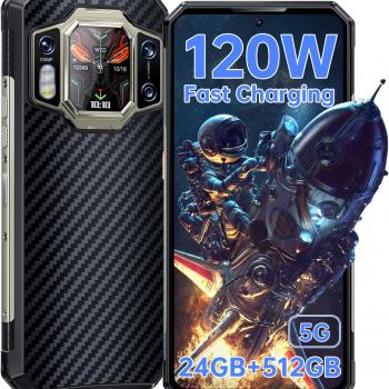 OUKITEL WP30 Pro 5G Rugged Smartphone - 11000mAh/120W Fast Charge Rugged Phone, 108MP+20MP Camera Night Vision, 24GB+256GB Cell Phones Android 13, 6.78-inch Dual Screen, NFC, Dual SIM T-Mobile Phone