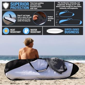 Ho Stevie! Surfboard Bag - Zippered Daybag - Fits All Shapes of Surfboards - Foam Padding and Durable Cover - Comfortable Shoulder Strap