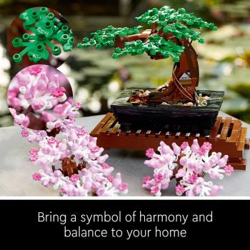 LEGO Icons Bonsai Tree Building Set, Features Cherry Blossom Flowers, DIY Plant Model for Adults, Creative Gift for Home Décor and Office Art, Botanical Collection Design Kit, 10281