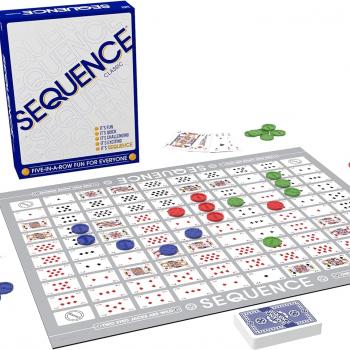 SEQUENCE- Original SEQUENCE Game with Folding Board, Cards and Chips by Jax ( Packaging may Vary ) White, 10.3" x 8.1" x 2.31