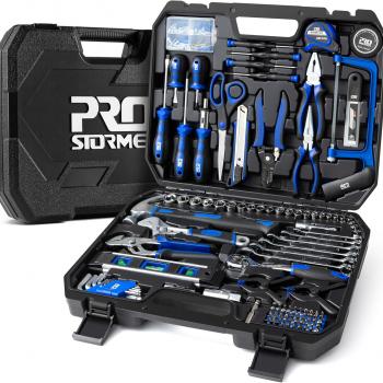 Prostormer 259-Piece Tool Set, General Home/Auto Repair Tool Kit with Plastic Storage Toolbox, Complete Household Tool Box with Essential Tools for Men and Women