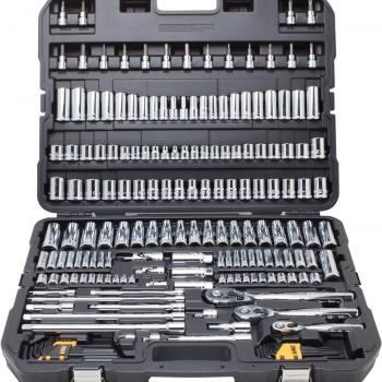 DEWALT Mechanics Tool Set, SAE and Metric, 1/2, 1/4, 3/8 Drive Sizes, 192-Piece (DWMT75049)