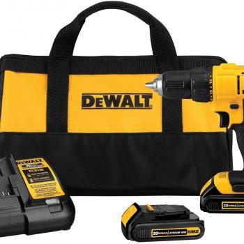 DEWALT 20V Max Cordless Drill/Driver Kit, Compact, 1/2-Inch (DCD771C2), Yellow