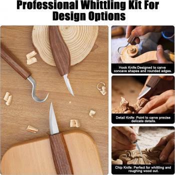 Wood Carving Tools, Wood Carving Knives, 10 in 1 Whittling Wood Carving Kit for Adult, Kids and Beginners…