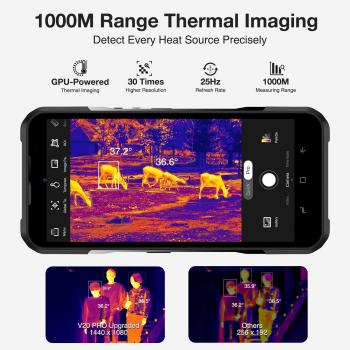 DOOGEE V20 PRO Rugged Smartphone 5G (2023), 1440 * 1080 Thermal Camera Unlocked Rugged Phone, 2K AMOLED Display Android Phone, 20GB+256GB Android 12 Cell Phone, 24MP Night Vision, NFC, OTG