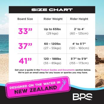 BPS New Zealand ‘Shaka’ Body Board for All Wave Conditions - Lightweight with EPS Core, HDPE Slick Bottom, Boogie Boards for Beach with Wrist Leash and Plug for Kids and Adults