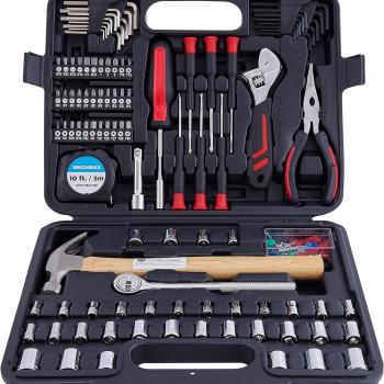 149 Piece MECHMAX Home Repair Tool Set with Tool Box Storage Case, for Household, Garage, Car, Apartment, Office, Dorm, New House, Back to School, and as A Gift