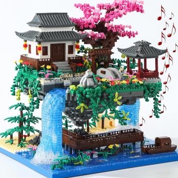 Cherry Blossom Tree Building Set with Gift Box, Original Music (Type :Symphony), Japanese Sakura/Bonsai House Lights Building Kit（3220 Pcs)