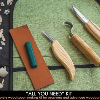 BeaverCraft S13 Wood Carving Tools Set for Spoon Carving 3 Knives Wood Carving Kit for Beginners Hook Knife Wood Carving Right-Handed Spoon Carving Whittling Knives (S13 Right-Handed)