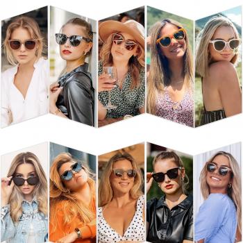 SOJOS Round Polarized Sunglasses for Women Fashion Trendy Style UV Protection Lens Sunnies Sunglasses SJ2175