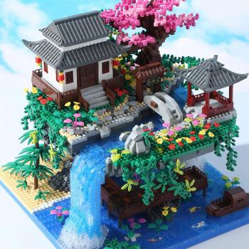 Cherry Blossom Tree Building Set with Gift Box, Original Music (Type :Symphony), Japanese Sakura/Bonsai House Lights Building Kit（3220 Pcs)