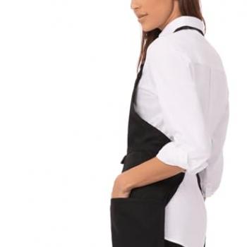 Chef Works Unisex Three Pocket Apron, Black, One Size