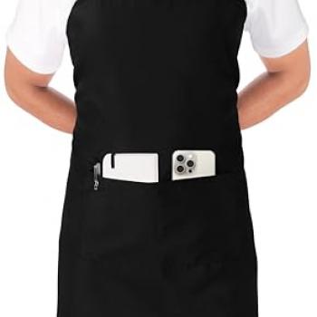 Utopia Kitchen 2 Pack Bib Apron, Adjustable with 2 Pockets, Water and Oil Resistant, Cooking Kitchen Chef Apron for Women Men