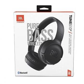 JBL Tune 510BT: Wireless On-Ear Headphones with Purebass Sound - Black