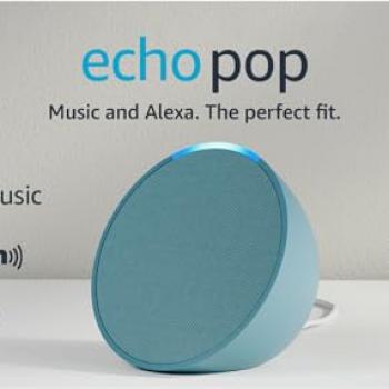 Amazon Echo Pop | Alexa fits in anywhere: bedroom, living room, bathroom, office, and small spaces | Midnight Teal