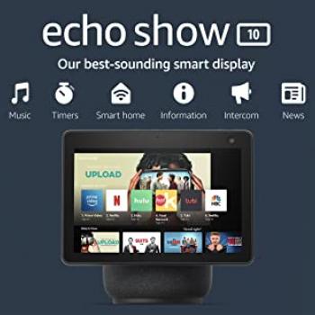 Amazon Echo Show 10 (3rd Gen) | HD smart display with premium sound, motion and Alexa | Charcoal