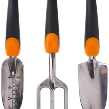 Fiskars 384490-1001 Ergo Garden Tool Set, Regular Package, Black/Orange