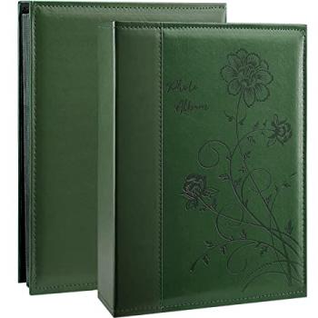 Artmag Photo Album 4x6 300 Photos, Extra Large Capacity Leather Cover Wedding Family Photo Albums Holds 300 Horizontal 4x6 Photos(Dark Green)