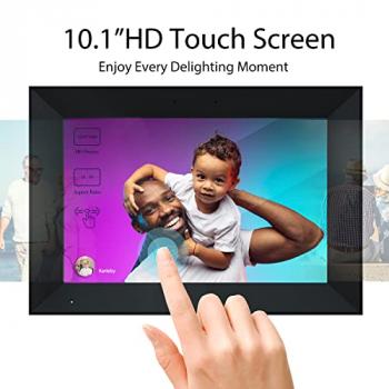 Digital Photo Frame 10.1 Inch WiFi Digital Picture Frame IPS HD Touch Screen Smart Cloud Photo Frame with 32GB Storage, Auto-Rotate, Easy Setup to Share Photos or Videos Remotely via AiMOR APP (Black)