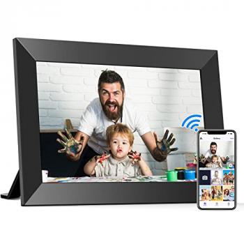 BIGASUO 10.1 Inch WiFi Digital Picture Frame, IPS HD Touch Screen Cloud Smart Photo Frames with Built-in 32GB Memory, Wall Mountable, Auto-Rotate, Share Photos Instantly from Anywhere