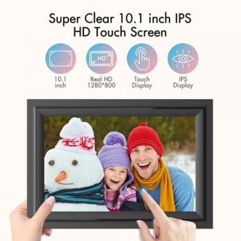 SAMMIX Digital Picture Frame, 10.1 Inch WiFi Digital Photo Frame, IPS HD Touch Screen Electronic Picture Frame, 16GB Storage, Slideshow, Easy to Share Photos and Video via Uhale APP, Gifts for Family