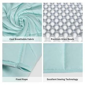 Giantex Cooling Weighted Blanket for Adults 15lbs |48"x 72" | Twin Size, Luxury Cooling Silk Sewed in Cotton Fabric-Soft to Touch & Nano-Glass Beads, Premium Heavy Blankets for Quality Sleep