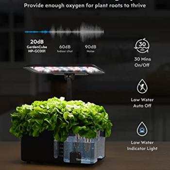 Hydroponics Growing System Indoor Garden: Herb Garden Kit Indoor with LED Grow Light Quiet Smart Water Pump Automatic Timer Healthy Fresh Herbs Vegetables - Hydroponic Planter for Home Kitchen Office