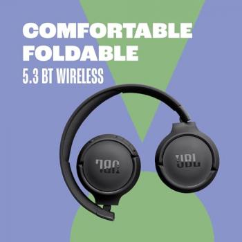 JBL Tune 520BT - Wireless On-Ear Headphones, Up to 57H battery life and speed charge, Lightweight, comfortable and foldable design, Hands-free calls with Voice Aware (Purple)