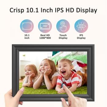 Forc Digital Picture Frame WiFi 10.1 Inch Digital Photo Frame, Electronic Picture Frame, 16GB Storage, Auto-Rotate, IPS Touch Screen, Easy Setup and Share Photos and Videos via Free App from Anywhere