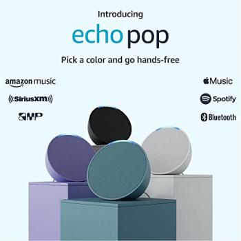 Amazon Echo Pop | Alexa fits in anywhere: bedroom, living room, bathroom, office, and small spaces | Midnight Teal