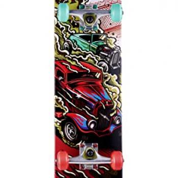 Tony Hawk 31 inch Skateboard, Tony Hawk Signature Series 3, Metallic Graphics & 9-ply Maple Deck Skateboard for Cruising, Carving, Tricks and Downhill, Cars