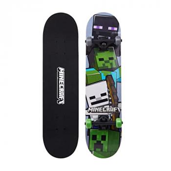 Sakar Minecraft Mob 31 inch Skateboard, 9-ply Maple Deck Skate Board for Cruising, Carving, Tricks and Downhill