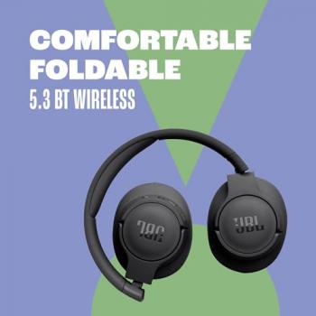 JBL TUNE 720BT - Wireless over-ear headphones Pure Bass sound, Bluetooth 5.3, Up to 76H battery life and speed charge, Lightweight, comfortable and foldable design (Black)