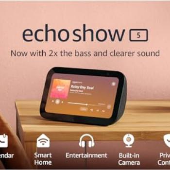 Certified Refurbished Echo Show 5 (3rd Gen, 2023 release) | Smart display with 2x the bass and clearer sound | Charcoal