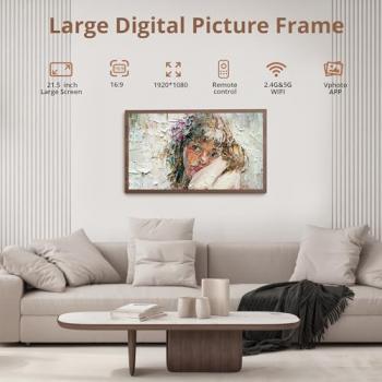 Dragon Touch Large Digital Picture Frame 21.5 inch Screen WiFi Digital Photo Frame Display, 32GB Storage, Auto-Rotate, Share Photos via App, Email, Cloud, Classic 21（Not TouchScreen）