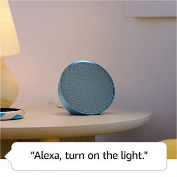 Amazon Echo Pop | Alexa fits in anywhere: bedroom, living room, bathroom, office, and small spaces | Midnight Teal