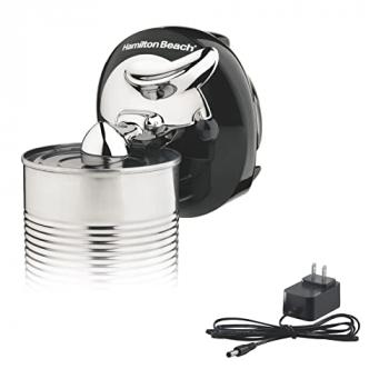 Hamilton Beach Walk 'n Cut Electric Can Opener for Kitchen, Use On Any Size, Automatic and Hand-Free, Cordless & Rechargeable, Easy Clean Removable Blade, Black