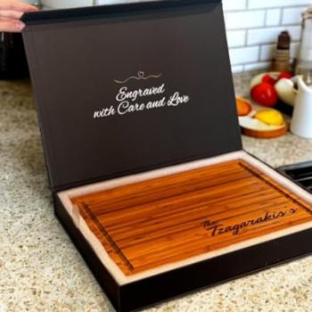 Handmade Personalized Cutting Board - Natural Bamboo Engraved Charcuterie Boards - Best Present for Wedding, Bridal Shower, Engagement, Birthday - Custom Engraved Chopping Block (Personalized)