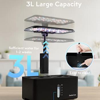 Hydroponics Growing System Indoor Garden: Herb Garden Kit Indoor with LED Grow Light Quiet Smart Water Pump Automatic Timer Healthy Fresh Herbs Vegetables - Hydroponic Planter for Home Kitchen Office