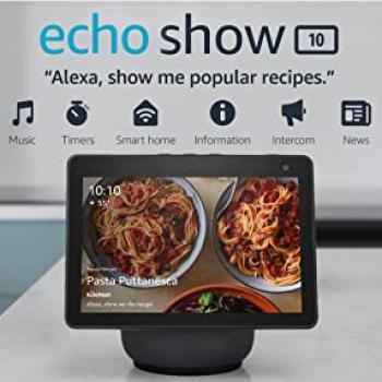 Amazon Echo Show 10 (3rd Gen) | HD smart display with premium sound, motion and Alexa | Charcoal