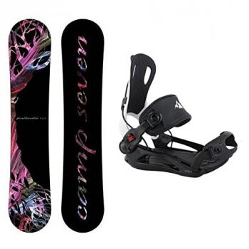 Camp Seven Featherlite with MTN Rear Entry Flow Style Bindings Women's Snowboard Package (144 cm)