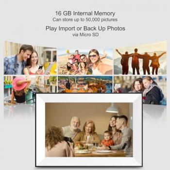 Digital Picture Frame,10.1Inch Digital Photo Frame Wifi smart Electronic Frame with 16GB 1280x800 IPS Touch Screen,Auto-Rotate,Easy to use Load from Phone Share Pohto/Video Best Wishes Gift for mom