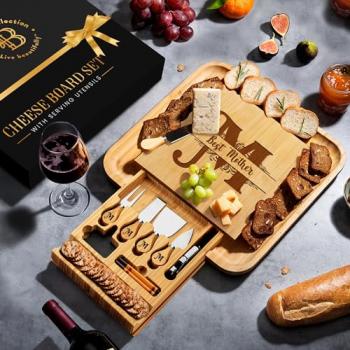 Personalized Charcuterie Board Gift Set - Custom Charcuterie Board Wood Engraved, Customized Cutting Board, Engraved Charcuterie Board & Cheese Board - Customized Wedding, Housewarming & Birthday Gift