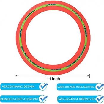 Flying Aero Discs, 6 Pack Sports Outdoor Pro Flyer Rings | Plastic Toy Ultimate Glider Toss Game for Kids and Adults (11 inches)