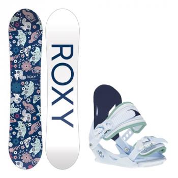 Roxy Poppy Girls Snowboard Package, 128cm, Medium Bindings